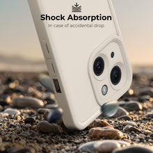 Load image into Gallery viewer, Moozy RimUP Phone Case for iPhone 13 Mini, Matte Finish High Edge Protection TPU Cover, White
