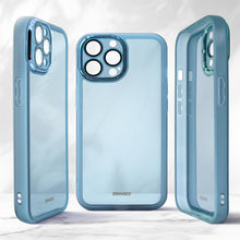 Charger l&#39;image dans la galerie, Moozy LumiCase phone case for iphone 15 Pro Max, 6.7-inch, Cover for iphone 15 pro max case clear, Cover for iphone 15 pro max case shockproof, Case for iphone 15 Pro Max with Camera protection, Blue
