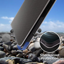 Ladda upp bild till gallerivisning, Moozy Wallet Case for Samsung A34 5G, Black Carbon - Flip Case with Metallic Border Design Magnetic Closure Flip Cover with Card Holder and Kickstand Function
