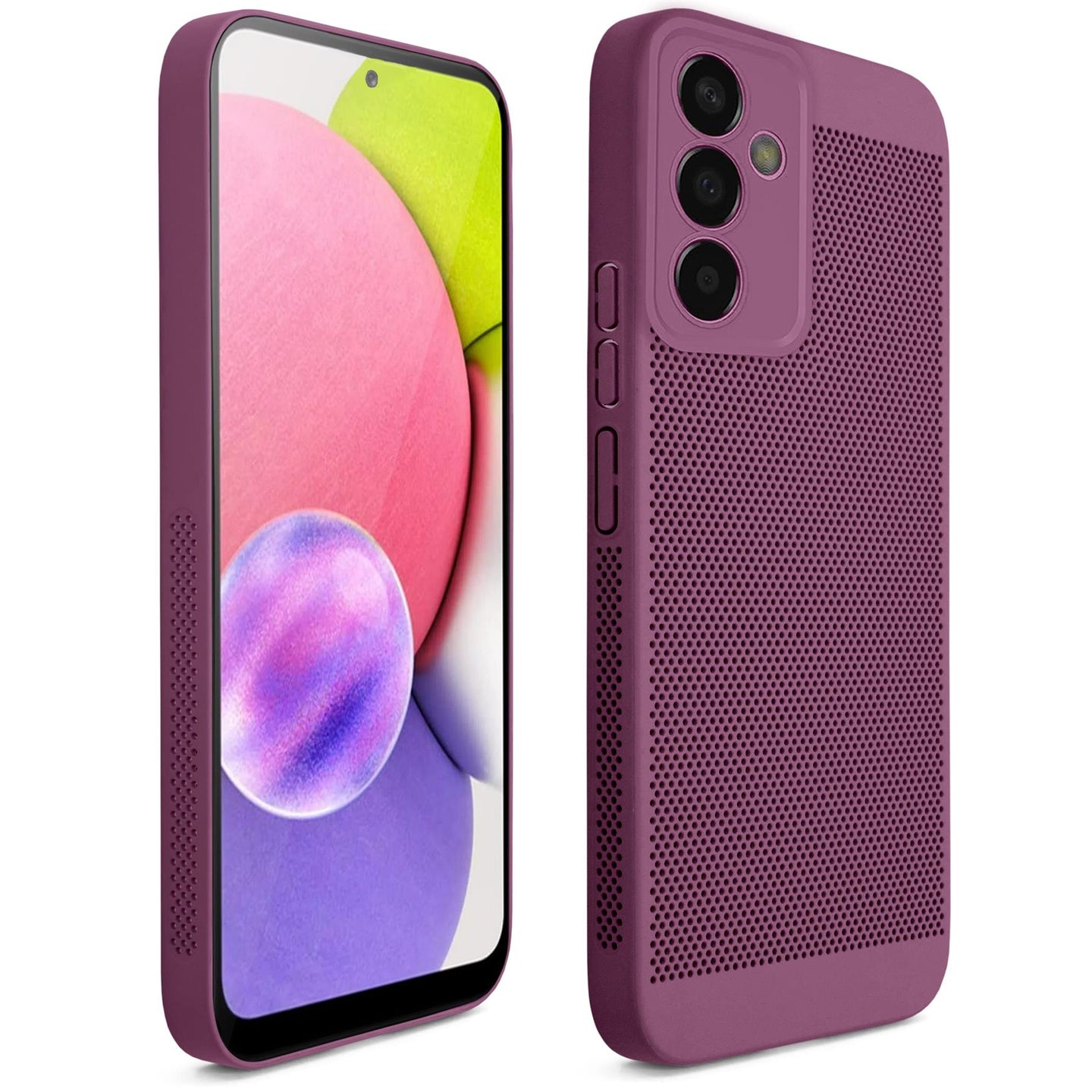 Moozy VentiGuard Phone Case for Samsung A54 5G, Purple - Breathable Cover with Perforated Pattern for Air Circulation, Ventilation, Anti-Overheating Phone Case