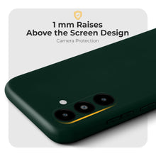 Load image into Gallery viewer, Moozy Minimalist Series Silicone Case for Samsung A14, Midnight Green - Matte Finish Lightweight Mobile Phone Case Slim Soft Protective TPU Cover with Matte Surface
