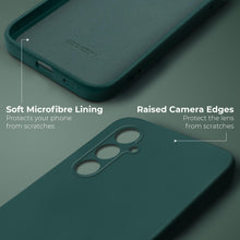 Charger l&#39;image dans la galerie, Moozy Lifestyle. Silicone Case for Samsung A54 5G, Dark Green - Liquid Silicone Lightweight Cover with Matte Finish and Soft Microfiber Lining, Premium Silicone Case
