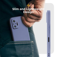 Ladda upp bild till gallerivisning, Moozy Minimalist Series Silicone Case for Xiaomi Redmi Note 10 Pro and Note 10 Pro Max, Blue Grey - Matte Finish Lightweight Mobile Phone Case Slim Soft Protective TPU Cover with Matte Surface
