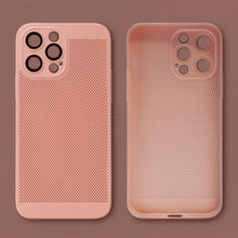 Load image into Gallery viewer, Moozy VentiGuard Phone Case for iphone 14 pro, 6.1-inch, Breathable Cover for iphone 14 pro with Perforated Pattern for Air Circulation, Hard case for iphone 14 pro, Pink Pastel
