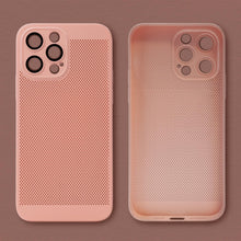 Cargar imagen en el visor de la galería, Moozy VentiGuard Phone Case for iphone 14 pro, 6.1-inch, Breathable Cover for iphone 14 pro with Perforated Pattern for Air Circulation, Hard case for iphone 14 pro, Pink Pastel
