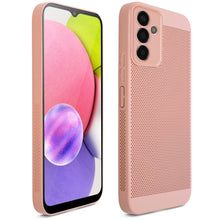 Charger l&#39;image dans la galerie, Moozy VentiGuard Phone Case for Samsung A14, Pastel Pink - Breathable Cover with Perforated Pattern for Air Circulation, Ventilation, Anti-Overheating Phone Case
