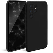 Load image into Gallery viewer, Moozy Minimalist Series Silicone Case for Samsung S23 Ultra, Black - Matte Finish Lightweight Mobile Phone Case Slim Soft Protective TPU Cover with Matte Surface
