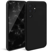 Carica l&#39;immagine nel visualizzatore di Gallery, Moozy Minimalist Series Silicone Case for Samsung S23 Ultra, Black - Matte Finish Lightweight Mobile Phone Case Slim Soft Protective TPU Cover with Matte Surface
