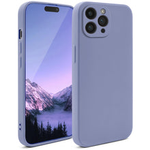 Afbeelding in Gallery-weergave laden, Moozy Minimalist Series Silicone Case for iPhone 14 Pro Max, Blue Grey - Matte Finish Lightweight Mobile Phone Case Slim Soft Protective TPU Cover with Matte Surface
