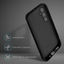 Carica l&#39;immagine nel visualizzatore di Gallery, Moozy Lifestyle. Silicone Case for Samsung A34 5G, Black - Liquid Silicone Lightweight Cover with Matte Finish and Soft Microfiber Lining, Premium Silicone Case
