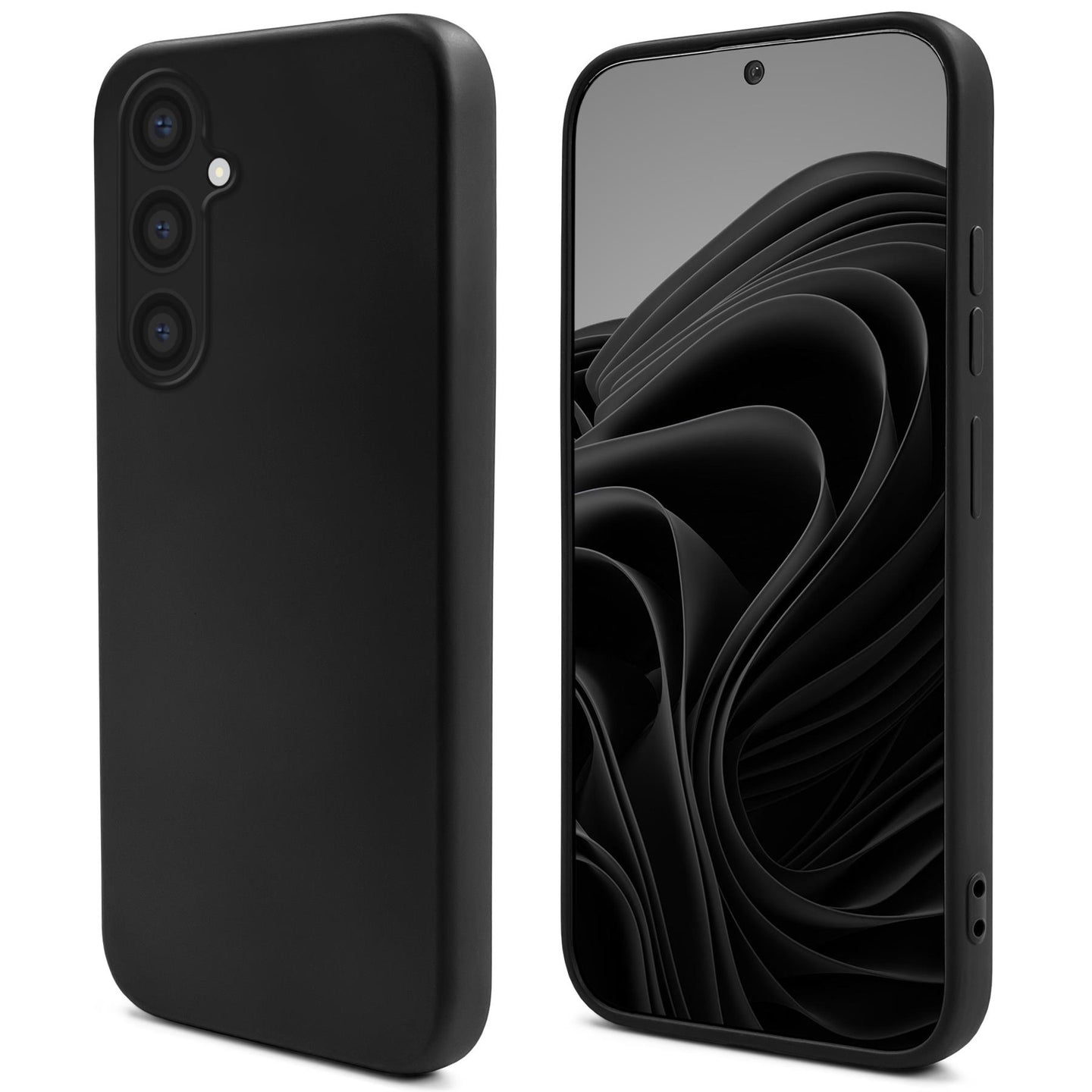 Moozy Lifestyle. Silicone Case for Samsung A54 5G, Black - Liquid Silicone Lightweight Cover with Matte Finish and Soft Microfiber Lining, Premium Silicone Case