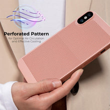 Cargar imagen en el visor de la galería, Moozy VentiGuard Phone Case for iPhone X / XS, Pastel Pink, 5.8-inch - Breathable Cover with Perforated Pattern for Air Circulation, Ventilation, Anti-Overheating Phone Case
