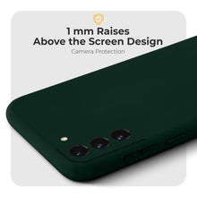 Load image into Gallery viewer, Moozy Minimalist Series Silicone Case for Samsung S22, Dark Green - Matte Finish Lightweight Mobile Phone Case Slim Soft Protective TPU Cover with Matte Surface
