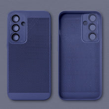 Ladda upp bild till gallerivisning, Moozy VentiGuard Phone Case for Samsung A54 5G, Blue - Breathable Cover with Perforated Pattern for Air Circulation, Ventilation, Anti-Overheating Phone Case
