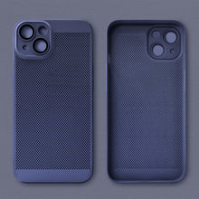 Załaduj obraz do przeglądarki galerii, Moozy VentiGuard Phone Case for iPhone 13, Blue - Breathable Cover with Perforated Pattern for Air Circulation, Ventilation, Anti-Overheating Phone Case
