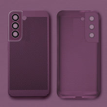 Ladda upp bild till gallerivisning, Moozy VentiGuard Phone Case for Samsung Galaxy S22, Phone case for Samsung Galaxy S22 with Perforated Pattern for Air Circulation, Cover for samsung S22 shockproof, Purple
