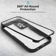 Załaduj obraz do przeglądarki galerii, Moozy 360 Case for Samsung A23 5G/4G - Black Rim Transparent Case, Full Body Double-sided Protection, Cover with Built-in Screen Protector
