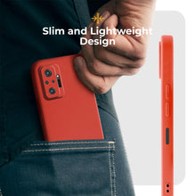 Carica l&#39;immagine nel visualizzatore di Gallery, Moozy Minimalist Series Silicone Case for Xiaomi Redmi Note 10 Pro and Note 10 Pro Max, Red - Matte Finish Lightweight Mobile Phone Case Slim Soft Protective TPU Cover with Matte Surface
