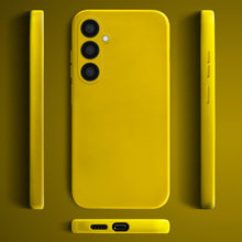 Charger l&#39;image dans la galerie, Moozy Lifestyle. Silicone Phone Case for Samsung galaxy a55 5g, Liquid Silicone slim Protector Cover with Matte Finish and Soft Microfiber Lining, Premium Shockproof Case for a55 5g, Yellow
