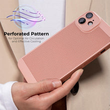 Load image into Gallery viewer, Moozy VentiGuard Phone Case for iPhone 11, Pastel Pink, 6.1-inch - Breathable Cover with Perforated Pattern for Air Circulation, Ventilation, Anti-Overheating Phone Case
