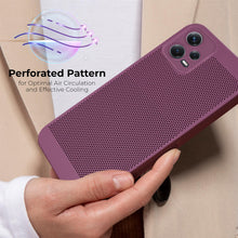 Charger l&#39;image dans la galerie, Moozy VentiGuard Phone Case for Xiaomi Redmi Note 12, Purple - Breathable Cover with Perforated Pattern for Air Circulation, Ventilation, Anti-Overheating Phone Case
