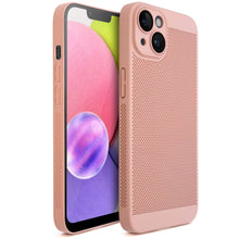 Lade das Bild in den Galerie-Viewer, Moozy VentiGuard Phone Case for iPhone 15, Pastel Pink, 6.1-inch - Breathable Cover with Perforated Pattern for Air Circulation, Ventilation, Anti-Overheating Phone Case
