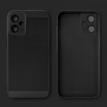 Lade das Bild in den Galerie-Viewer, Moozy VentiGuard Phone Case for Xiaomi Redmi Note 12, Black - Breathable Cover with Perforated Pattern for Air Circulation, Ventilation, Anti-Overheating Phone Case
