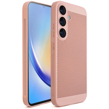 Lade das Bild in den Galerie-Viewer, Moozy VentiGuard Phone Case for Samsung S24, Pastel Pink - Breathable Cover with Perforated Pattern for Air Circulation, Ventilation, Anti-Overheating Phone Case
