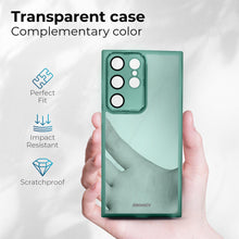 Load image into Gallery viewer, Moozy LumiCase Phone case for samsung s24 Ultra transparent, Case for samsung s24 ultra shockproof, Cover for galaxy s24 ultra clear with Camera Lens Protector, Green
