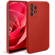 Load image into Gallery viewer, Moozy Minimalist Series Silicone Phone Case for Samsung Galaxy A52 5G/4G, Samsung A52s 5G, Matte Finish Lightweight Mobile Phone Case Slim Soft Protective TPU Cover with Matte Surface, Red
