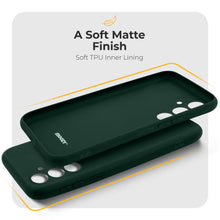 Carica l&#39;immagine nel visualizzatore di Gallery, Moozy Minimalist Series Silicone Case for Samsung A14, Midnight Green - Matte Finish Lightweight Mobile Phone Case Slim Soft Protective TPU Cover with Matte Surface
