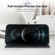 Load image into Gallery viewer, Moozy Wallet Case for Xiaomi 14, Black Carbon - Flip Case with Metallic Border Design Magnetic Closure Flip Cover with Card Holder and Kickstand Function
