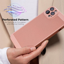 Afbeelding in Gallery-weergave laden, Moozy VentiGuard Phone Case for iPhone 12 Pro, Pastel Pink, 6.1-inch - Breathable Cover with Perforated Pattern for Air Circulation, Ventilation, Anti-Overheating Phone Case
