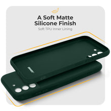 Carica l&#39;immagine nel visualizzatore di Gallery, Moozy Minimalist Series Silicone Case for Samsung S22, Dark Green - Matte Finish Lightweight Mobile Phone Case Slim Soft Protective TPU Cover with Matte Surface
