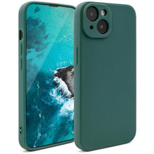Lade das Bild in den Galerie-Viewer, Moozy Minimalist Series Silicone Case for iPhone 14, Dark Green - Matte Finish Lightweight Mobile Phone Case Slim Soft Protective TPU Cover with Matte Surface
