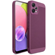 Ladda upp bild till gallerivisning, Moozy VentiGuard Phone Case for Xiaomi Redmi Note 12 Pro 5G, Purple - Breathable Cover with Perforated Pattern for Air Circulation, Ventilation, Anti-Overheating Phone Case
