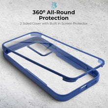Charger l&#39;image dans la galerie, Moozy 360 Case for Xiaomi 12T and 12T Pro - Blue Rim Transparent Case, Full Body Double-sided Protection, Cover with Built-in Screen Protector

