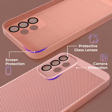 Load image into Gallery viewer, Moozy VentiGuard Phone Case for Samsung Galaxy A53 5G, Breathable phone case for samsung a53 with Perforated Pattern for Air Circulation, Cover for a53 5g shockproof, Pastel Pink
