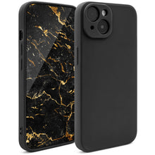 Afbeelding in Gallery-weergave laden, Moozy Minimalist Series Silicone Case for iPhone 14, Black - Matte Finish Lightweight Mobile Phone Case Slim Soft Protective TPU Cover with Matte Surface
