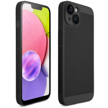 Załaduj obraz do przeglądarki galerii, Moozy VentiGuard Phone Case for iPhone 13, Black - Breathable Cover with Perforated Pattern for Air Circulation, Ventilation, Anti-Overheating Phone Case
