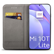 Załaduj obraz do przeglądarki galerii, Moozy Case Flip Cover for Xiaomi Mi 10T Lite 5G, Black - Smart Magnetic Flip Case with Card Holder and Stand
