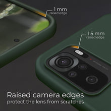 Lade das Bild in den Galerie-Viewer, Moozy Lifestyle. Designed for Xiaomi Redmi Note 10, Redmi Note 10S Case, Dark Green - Liquid Silicone Lightweight Cover with Matte Finish
