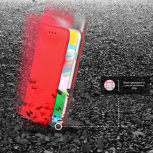 Cargar imagen en el visor de la galería, Moozy Case Flip Cover for Samsung A41, Red - Smart Magnetic Flip Case with Card Holder and Stand
