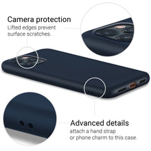 Charger l&#39;image dans la galerie, Moozy Lifestyle. Designed for iPhone 12 Pro Max Case, Midnight Blue - Liquid Silicone Cover with Matte Finish and Soft Microfiber Lining

