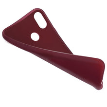 Carica l&#39;immagine nel visualizzatore di Gallery, Moozy Minimalist Series Silicone Case for Huawei Y7 2019, Wine Red - Matte Finish Slim Soft TPU Cover
