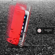 Cargar imagen en el visor de la galería, Moozy Case Flip Cover for iPhone SE, iPhone 5s, Red - Smart Magnetic Flip Case with Card Holder and Stand
