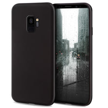 Carica l&#39;immagine nel visualizzatore di Gallery, Moozy Minimalist Series Silicone Case for Samsung S9, Black - Matte Finish Slim Soft TPU Cover
