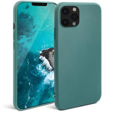 Charger l&#39;image dans la galerie, Moozy Minimalist Series Silicone Case for iPhone 12, iPhone 12 Pro, Blue Grey - Matte Finish Slim Soft TPU Cover
