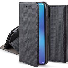Load image into Gallery viewer, Moozy Case Flip Cover for Xiaomi Mi 9 SE, Black - Smart Magnetic Flip Case with Card Holder and Stand
