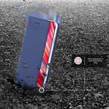 Ladda upp bild till gallerivisning, Moozy Case Flip Cover for Xiaomi Redmi Note 8 Pro, Dark Blue - Smart Magnetic Flip Case with Card Holder and Stand
